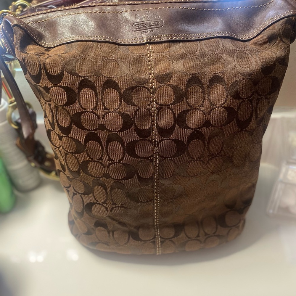 Coach Brown Signature Tote Bag